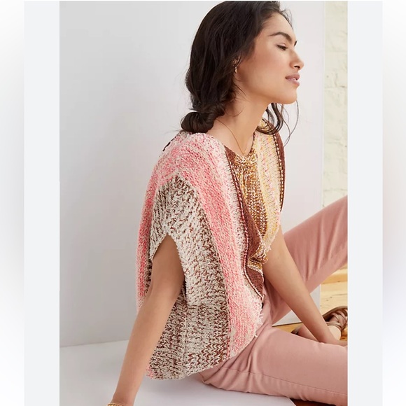 Anthropologie Textured Sweater Pancho Top - Size XS - Picture 3 of 11